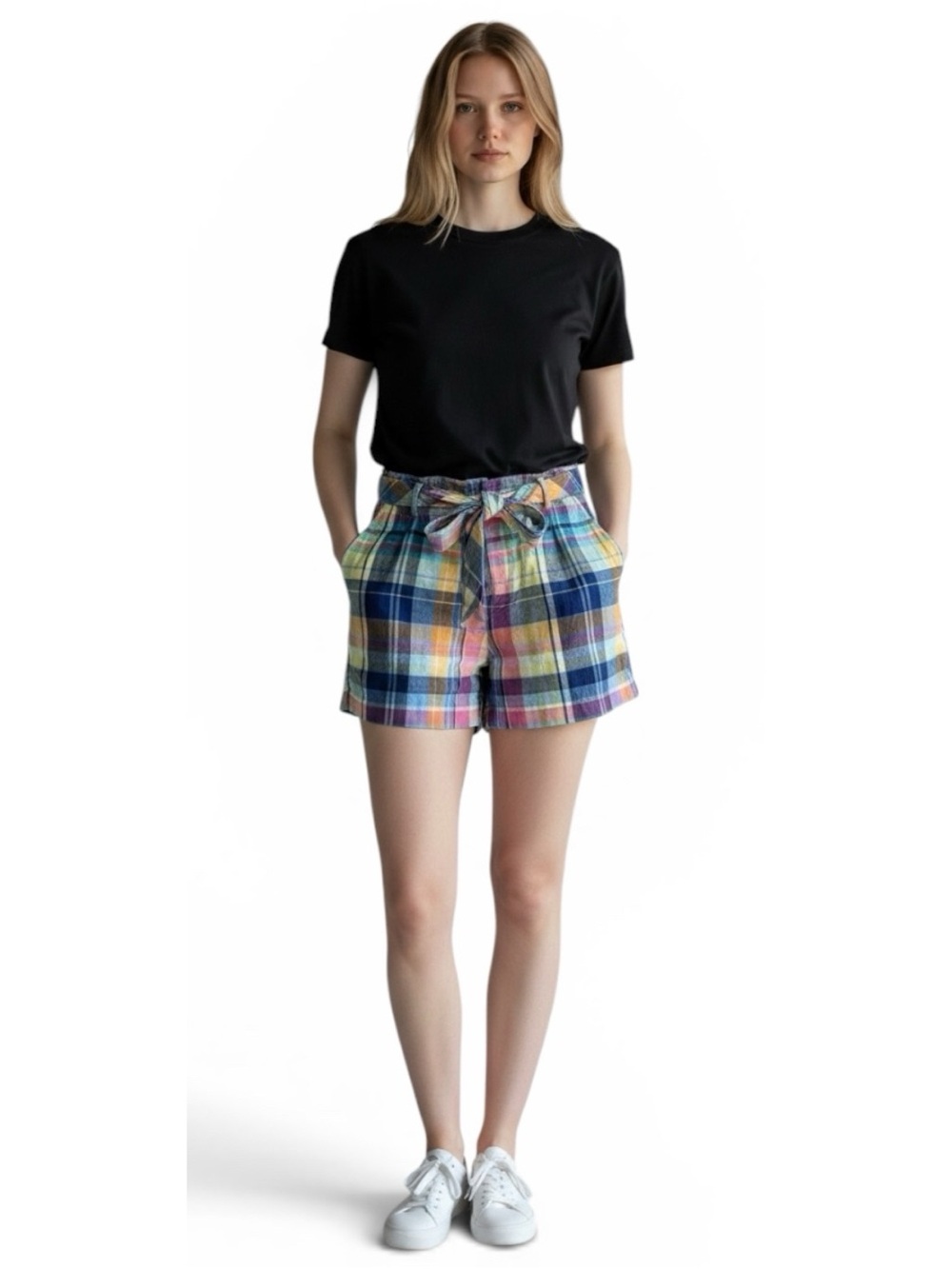 Polo Ralph Lauren multicolor plaid linen shorts size XS